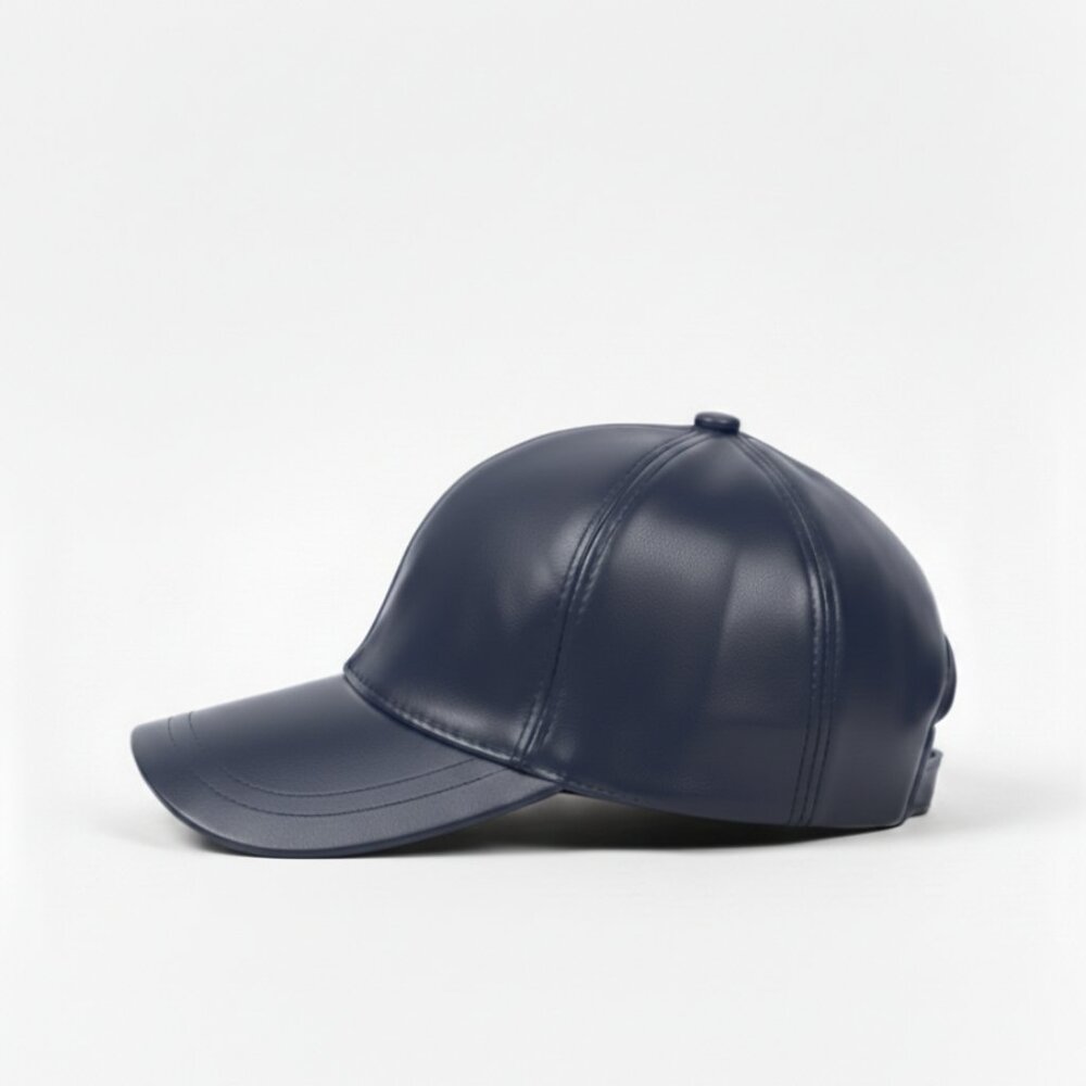 TELLARO Leather Baseball Cap - Navy - Picture 2 of 2